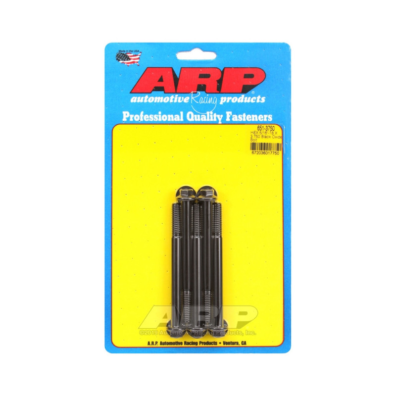 Set de șuruburi și piulițe universale ARP 5/16-18 – Șuruburi hexagonale cu finisaj negru oxidat, x5 - ARP-651-3750 - 651-3750 - 3666618194561